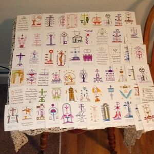 Antique Prayer Card Set of 65 Rare Lithographs